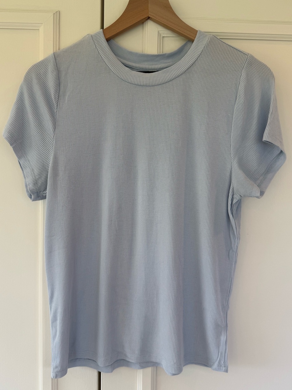 Gentle Fawn Light Blue Ribbed Short Sleeve Tee, size XL